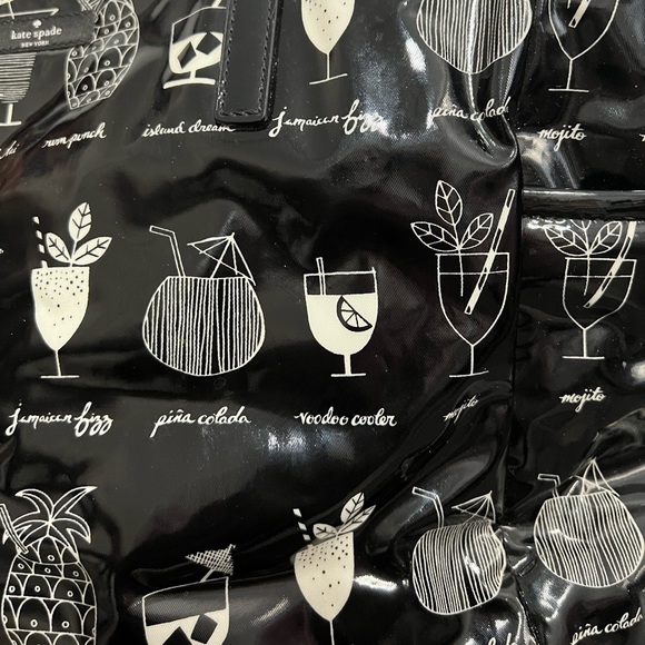 Kate Spade Black Cocktail Print Large Tote Bag - Picture 5 of 7